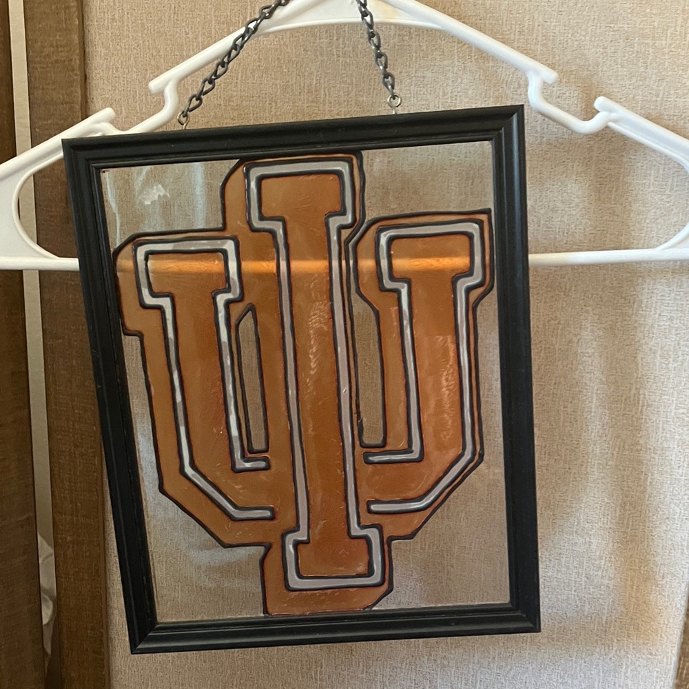 University Of Indiana Orange Stained Glass Wall Art